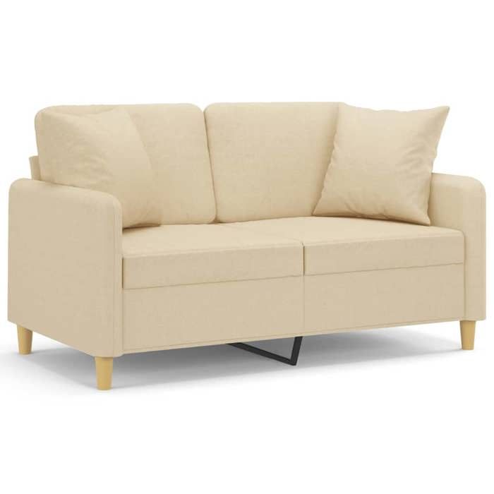 Canapé 2 places - MANGO - Crème - 120 cm - Tissu polyester - Cadre en métal - Oreillers décoratifs inclus Canapé 2 places - MANGO - Crème - 120 cm - Tissu polyester - Cadre en métal - Oreillers décoratifs inclus