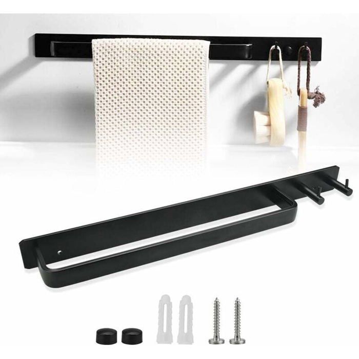 Porte-Serviettes de Salle de Bain Barre Porte Serviette Antirouille Porte-Serviettes en Aluminium Porte-Serviettes Murale Etag