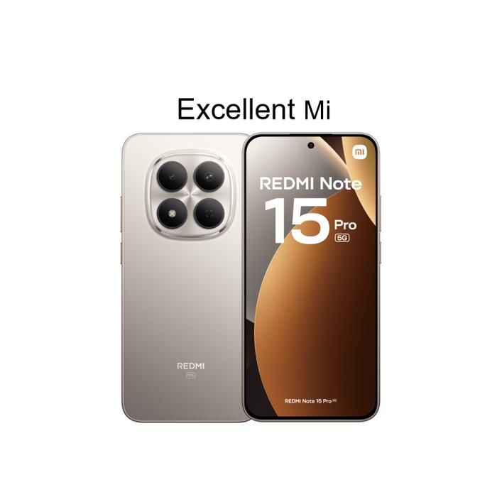 REDMI Note 15 Pro 5G Smartphone de 8GB RAM ROM Vendu par Excellent Mi EU Version Chargeur non inclus - vue 1