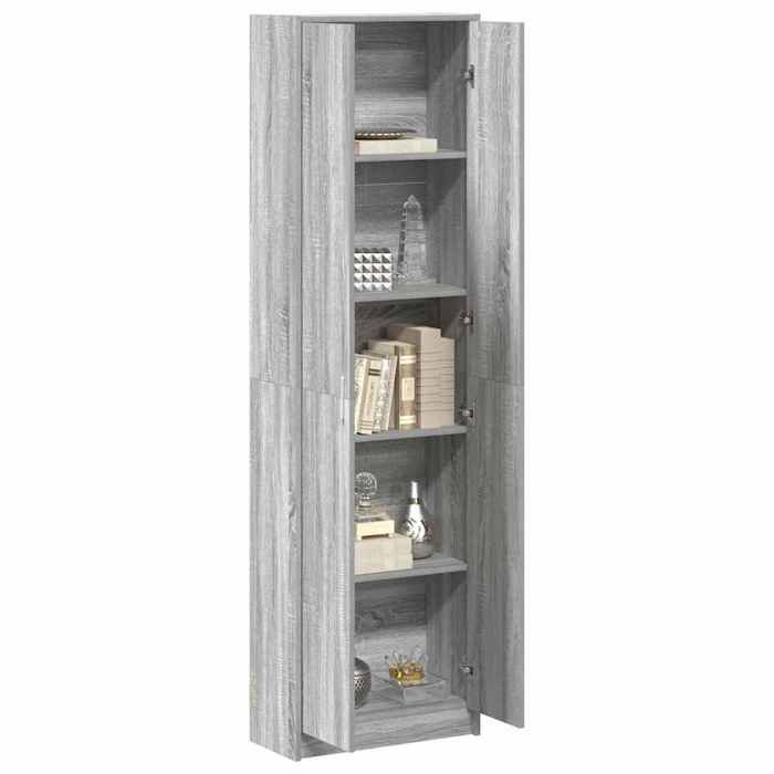 [59212]Armoire penderieMeuble de chambre - MEUBLECHIC - Placard de rangement - Gris Sonoma 55x25x189 cm Bois dingénieriePoids