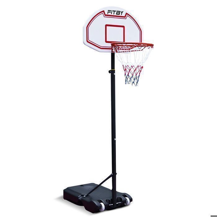 Fitby Panier de Basket sur Pied Réglable 150-205 cm Base Stable Roulettes Extérieur