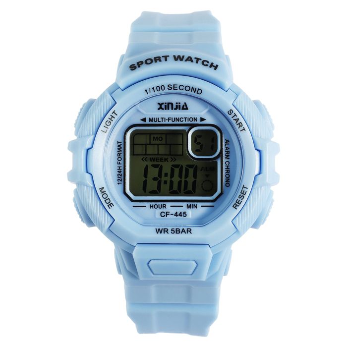 Montre - XINJIA - Digital - Bracelet silicone bleu - Boîtier 40 mm - Étanchéité 5 ATM Montre - XINJIA - Digital - Bracelet silicone bleu - Boîtier 40 mm - Étanchéité 5 ATM