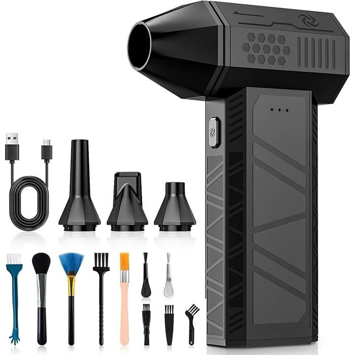 Souffleur air comprimé - AUTREMENT - Mini 3 vitesses - 130000 tr/min - Rechargeable 240 min - 205 g 4 buses Souffleur air comprimé - AUTREMENT - Mini 3 vitesses - 130000 tr/min - Rechargeable 240 min - 205 g 4 buses