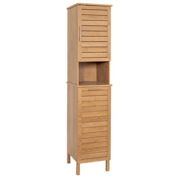 Colonne de salle de bain 1 porte + 1 panière à linge Colonial