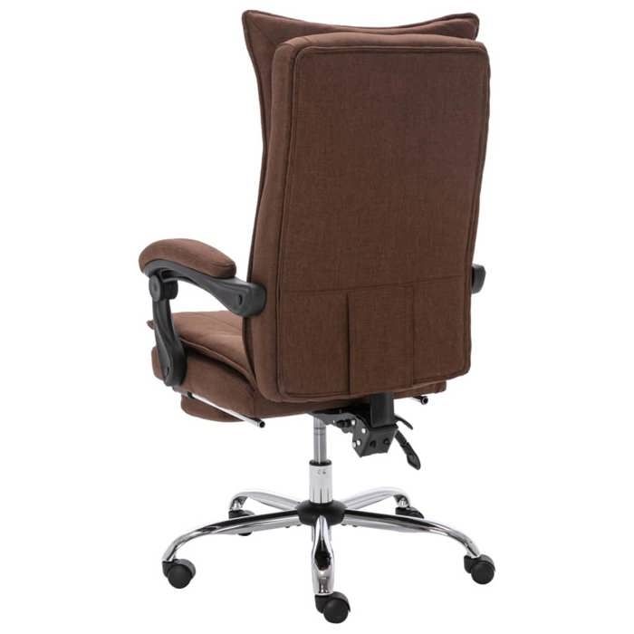 Fauteuil Ergonomique - Brun - Chaise de bureau - (1 PC) - Marron Tissu 64x68x(113 - 120) cm F360