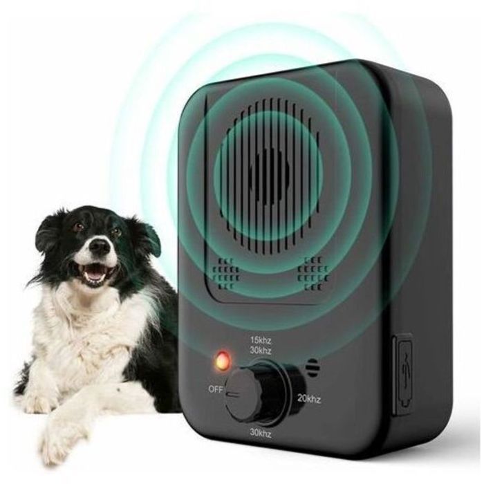 Dispositif anti-aboiement pour chien - PZCC - Ultrasons automatiques - Portée de 15 m - Fréquences réglables 15KHZ-30KHZ