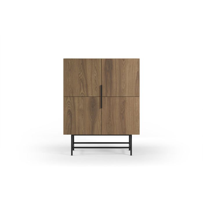 SOMA - Commode 4 portes 100cm en mélamine - Chêne clair SOMA - Commode 4 portes 100cm en mélamine - Chêne clair