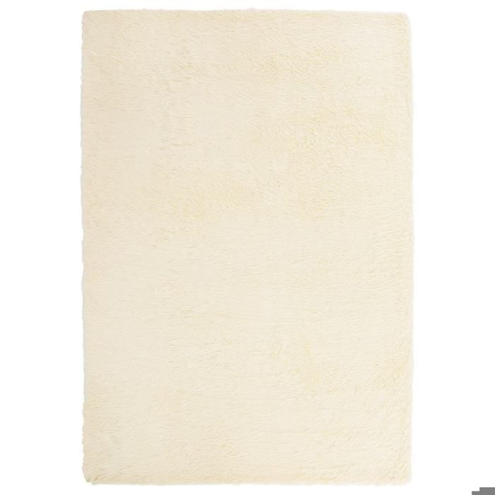 Moderne Tapis Shaggy à poils longs NAVARRA crème 160x230 cm polyester Décorations @EU13089