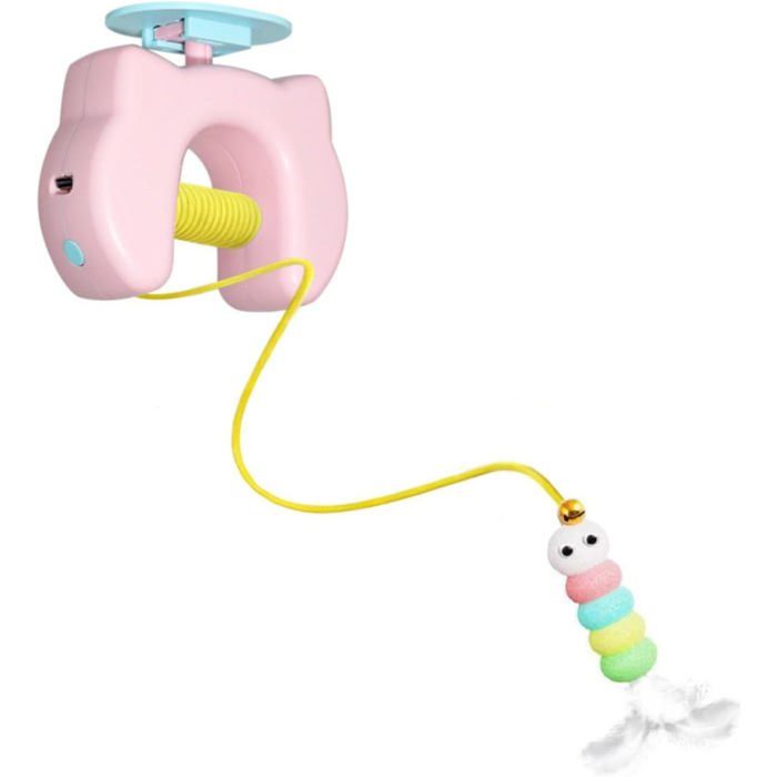 Jouet interactif pour chat - RUSSBOY - Auto-jeu intelligent - Plume suspendue - Cloche automatique