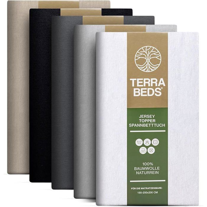 Premium Surmatelas Drap-housse 180 x 200 cm 200 x 200 cm 160 g/m² Gris Argent Topper 180-200x200 cm TOPPER 180-200X200 DRAP HOUSSE