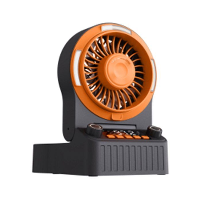 Radio-Ventilateur à Manivelle Multifonction Batterie Externe de Secours Haut-Parleur Bluetooth Radio Lampe LED pour le Camping