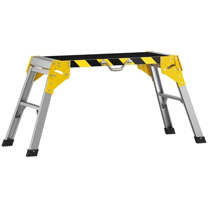 Établi pliable en aluminium - 150 kg - Antidérapant - Poignée de transport - Pliable - Léger - 110 x 32 x 50 cm - Noir