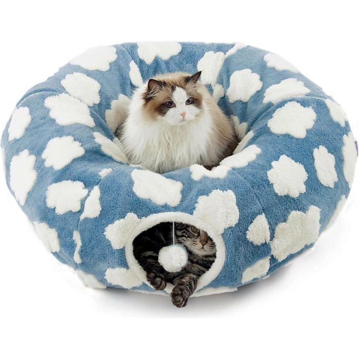 Tunnel Pliable Pour Chat - Tunnel De Jeu Et Tunnel DÉveil Pour ChatonsChiotsLapinsPetits Chiens(Blue)[BI12]