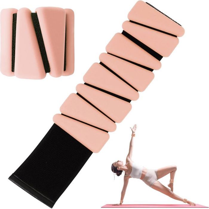 Lot de 2 poids de poignet réglables en silicone pour homme et femme poids de cheville/poignet pour yoga danse pilates exercice