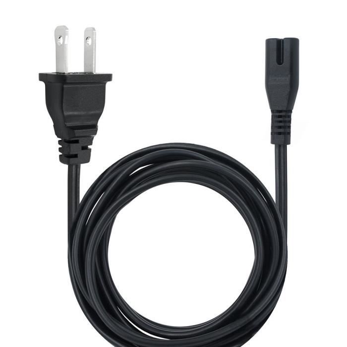 Noir-Câble'alimentation AC universel à 2 broches, Playstation 4, PS4, PS2,  PS3, PS3 Slim, appareil de jeu Son