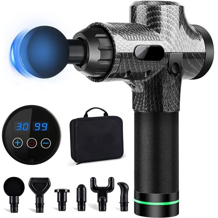 Rouleau De Massage Profond ROLL Recovery R8 - Couleur Noir Carbone - Pour Bras, Jambes, Fessiers