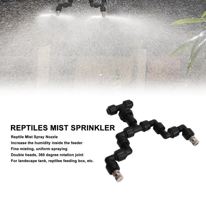 Meilleurs prix pour Double têtes Pulvérisateur Brumisateur Reptiles avec Rotation 360° pour Terrarium 90465