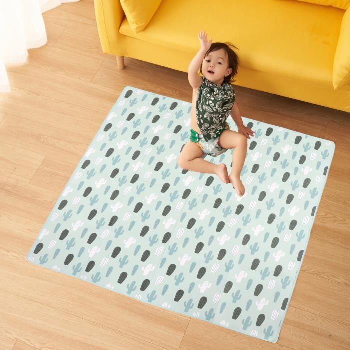 Tapis De Sol Pour Chaise Haute Bébé - Imperméable, Antidérapant, Motif Animaux Mignons 110x110 Cm