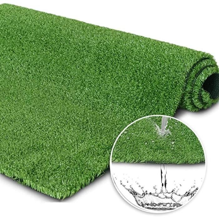 Kingston - tapis type gazon artificiel – pour jardin, terrasse, balcon -  vert mélangé