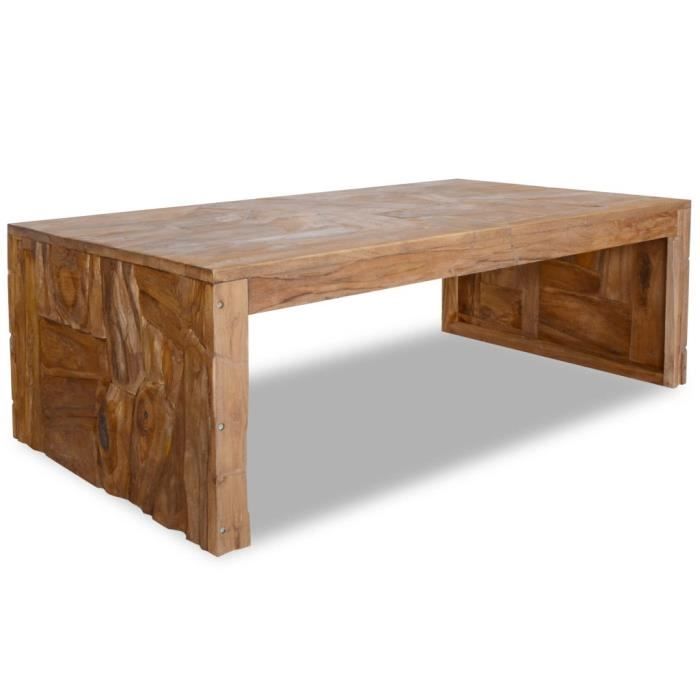 Tidyard Table Basse de Jardin Table Basse de Cour Carrée 40x40x50 cm en Teck Solide 