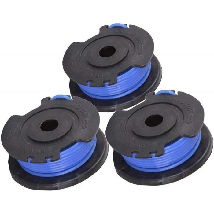 41 cm Largeur de Coupe, jusqu/'à 600m² /& Bobine à Fil Unique pour Les tondeuses à Gazon Greenworks Tondeuse à Batterie Fil de 1,65 mm de diamètre, 4,8 m de Cordon par Bobine, 3 pièces incluses