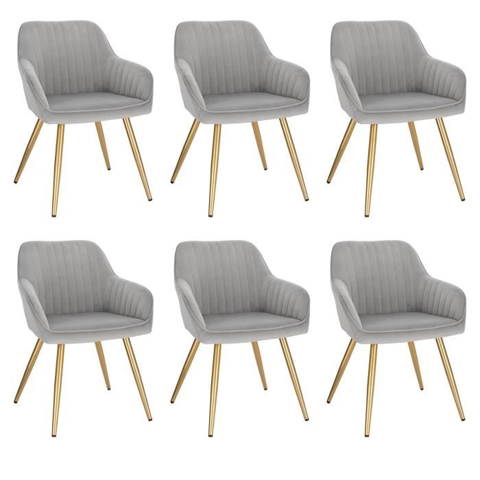 6x Chaises de Salle à Manger avec Dossier et Accoudoir, Chaise de Cuisine en Velours, Fauteuil 6x Chaises de Salle à Manger avec Dossier et Accoudoir, Chaise de Cuisine en Velours, Fauteuil
