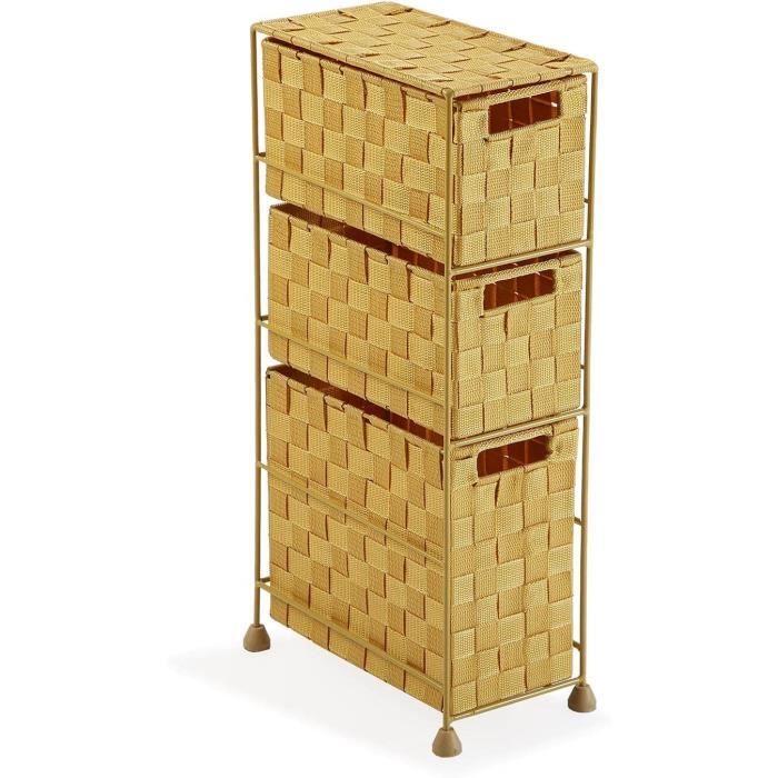 Versa Hannover - Meuble De Salle De Bain Argenté 3 Étagères, Rangement Compact Et Moderne 84 X 31 X 19 Cm En Acier