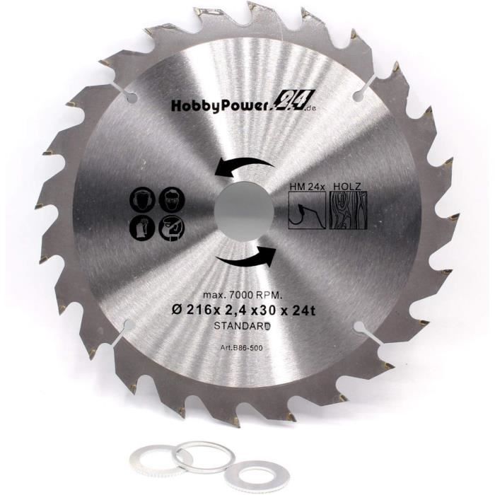 Lame de scie circulaire, Razor back, 6-1/2'' x 24 dents main image 1