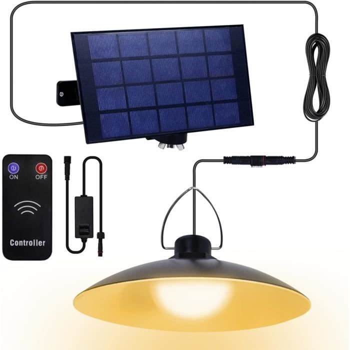 Lampe Solaire Autonome énergie Lampe Solaire Extérieur Avec Télécommande,Lumiere Solaire Suspendue Jardin Extérieur Avec Câble éclairage Solaire Suspendu 5m Câble