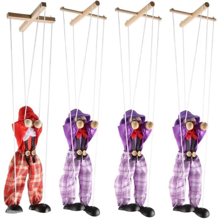 D Ensemble De Marionnettes En Bois à Vecteur Plat Isométrique Marionnette Sur Des Cordes