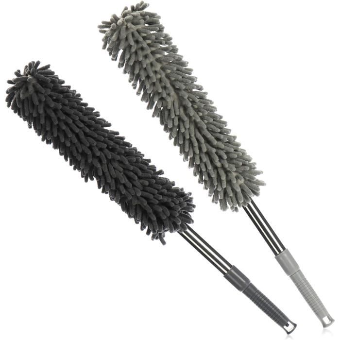 7 pezzi - Spolverino telescopico, testa di lupo telescopico, lunghezza massima 40,5 – 250 cm, polvere lavabile in microfibra, spolverino telescopico per soffitti, ventilatore da soffitto