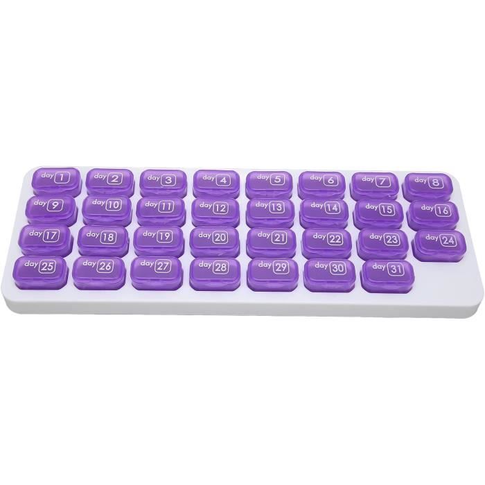 Pilulier De Voyage Portable Avec 31 Compartiments - Nécessaire à Médicaments, Neuf