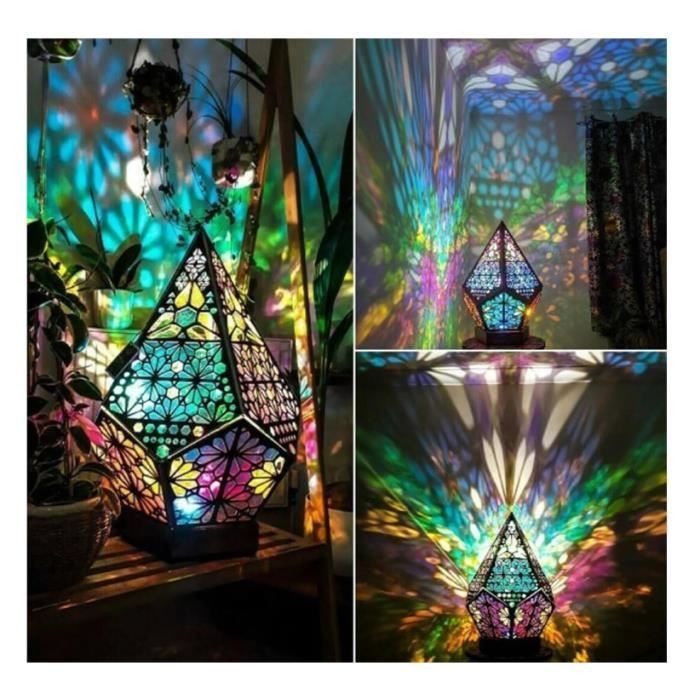 Lampadaire - Star - Lampe de nuit en bois - Couleurs variées - Rechargeable - LED