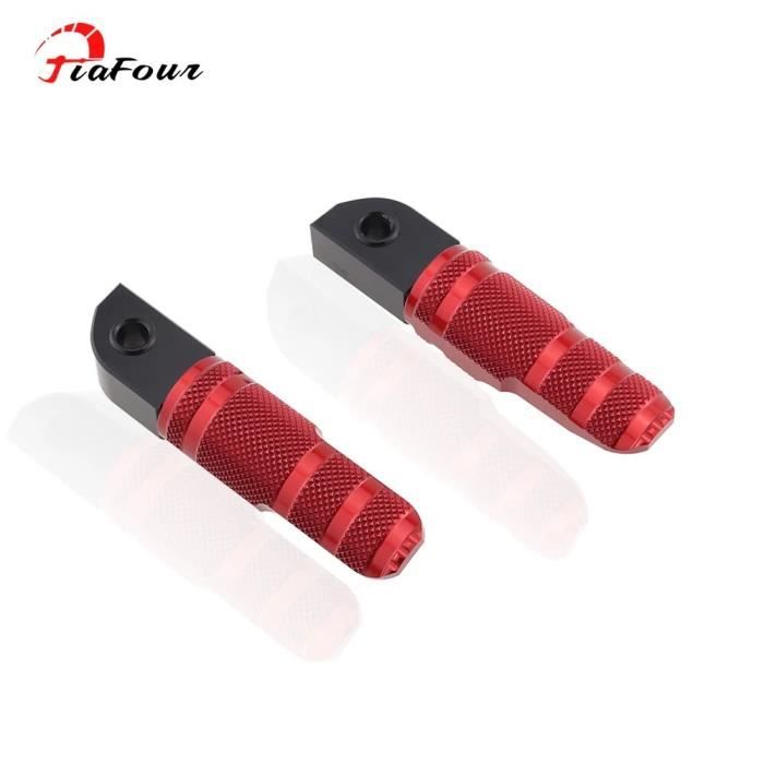 2 Cale-pieds VTT Jiayu – Aluminium, Antidérapants, Pour Axe 10,5 Mm – Rouge, Facile à Installer