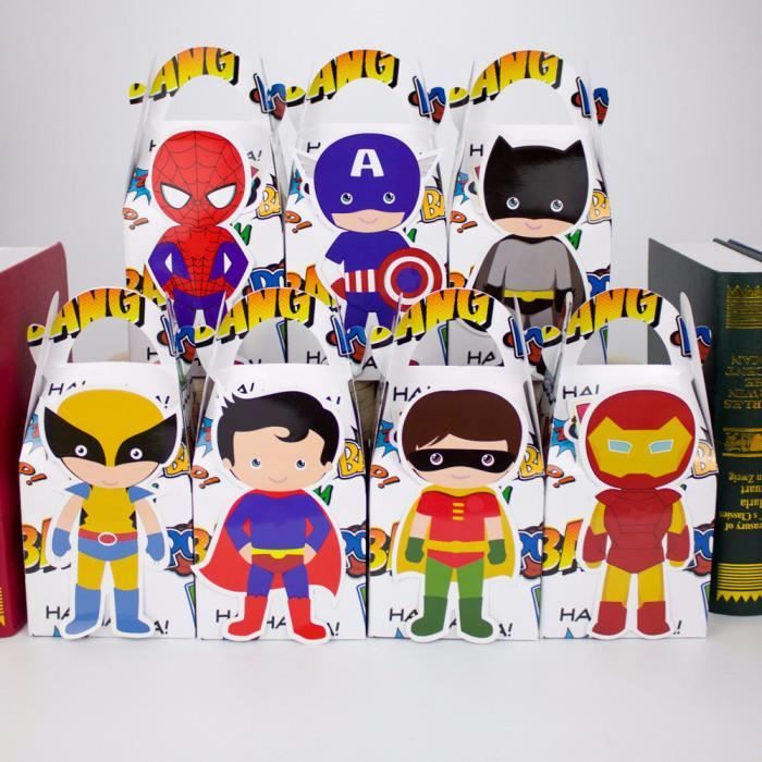 10 feuilles de super-héros autocollants Parti Sacs De Remplissage Jouet Goody Cadeau Enfants Garçons Filles 