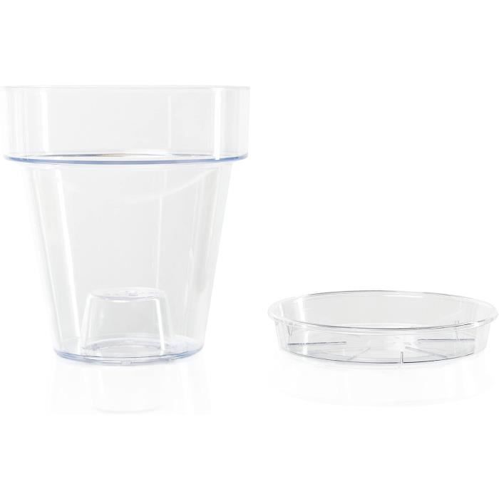 Pot Transparent Pour Orchidées Et Plantes Grasses – Avec Trous De Drainage, Diamètre 14 Cm, Plastique Résistant (intérieur/extérieur) - 6