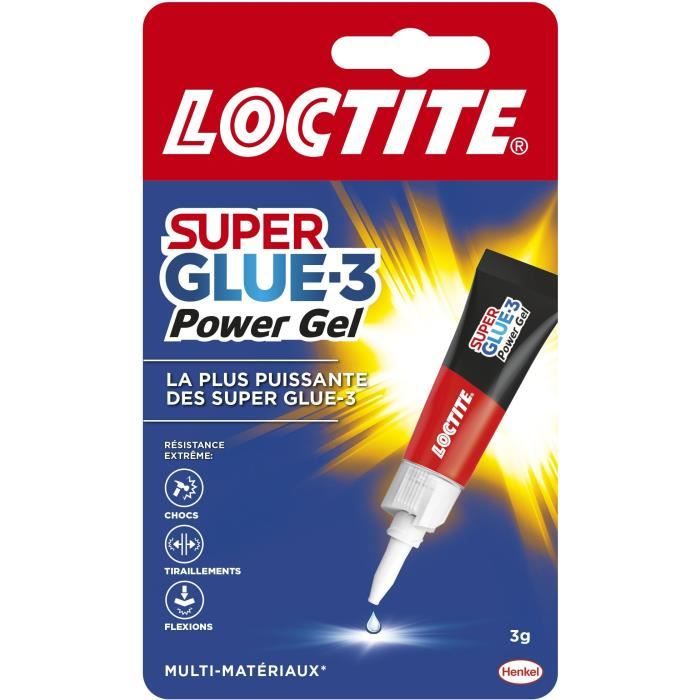 Colles cyanocrylates LOCTITE SUPERGLUE 3P Power gel Tube 3g