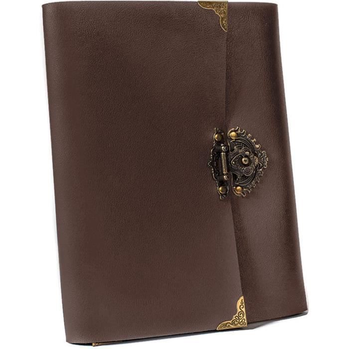 YILEEY Album Photos En Cuir Vintage 28x21cm - Scrapbook 60 Pages Noires Rechargeable Avec Accessoires, Pissenlit