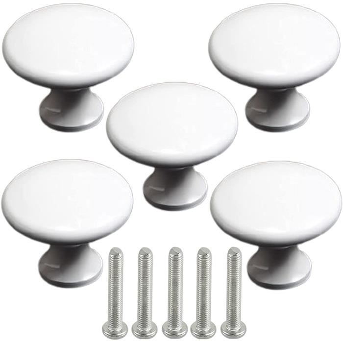 BOUTON NEUF Bouton Porcelaine Blanc Rond Pour Placard