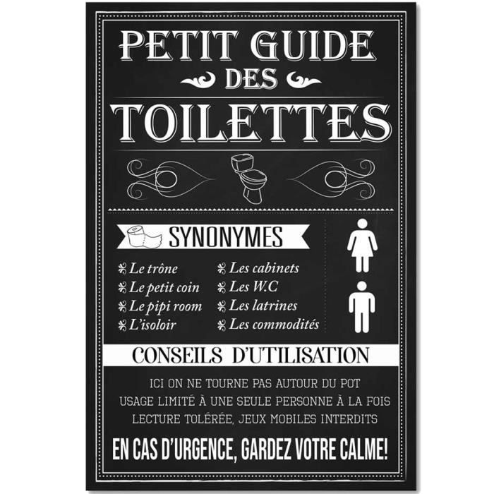 Cadre en toile Regles des toilettes - Cdiscount Maison