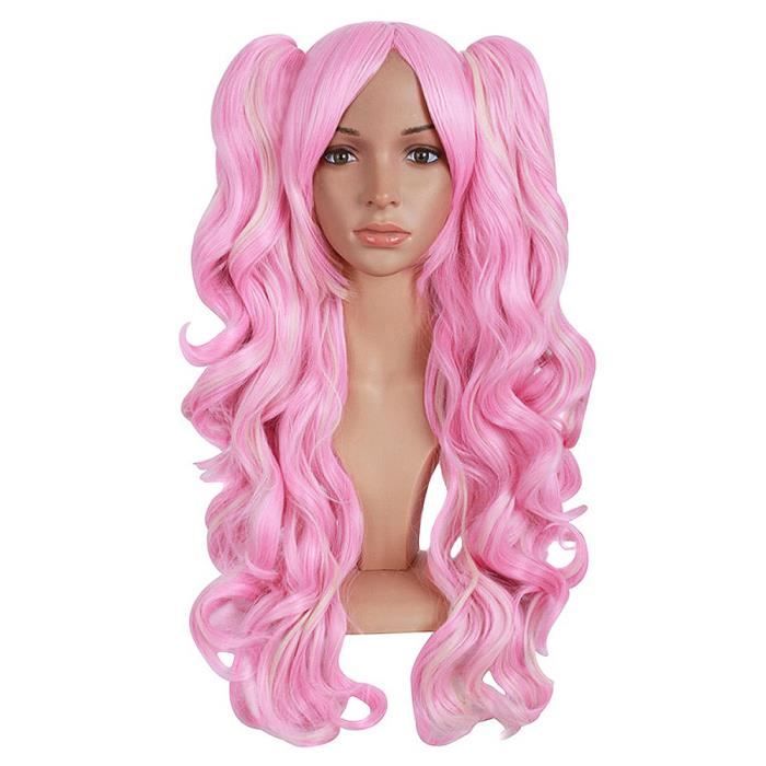 perruque rose longue