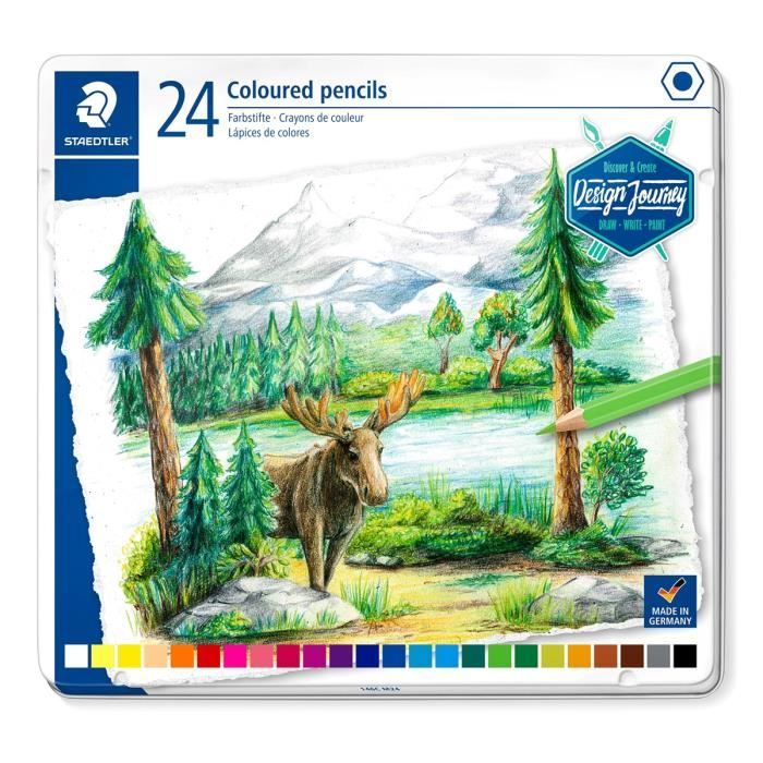Staedtler - Crayons de couleur adultes boîte métal - Multicolore