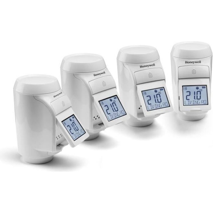 HONEYWELL EVOHOME Pack de 4 têtes thermostatiques programmables avec écran