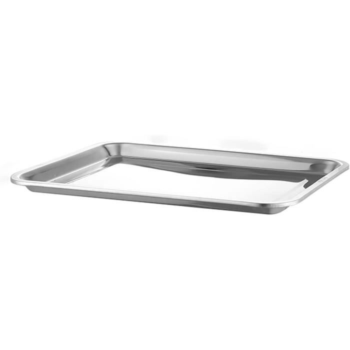 Plateau Rectangulaire En Acier Inoxydable – Idéal Pour Service Nouilles, Snacks, Restauration