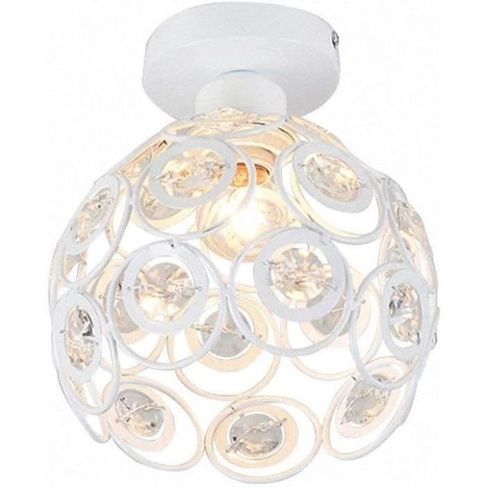 Plafonnier Moderne Industriel Cristal - Lustre Suspension Métal Cuivré Avec Douille E27 - 12