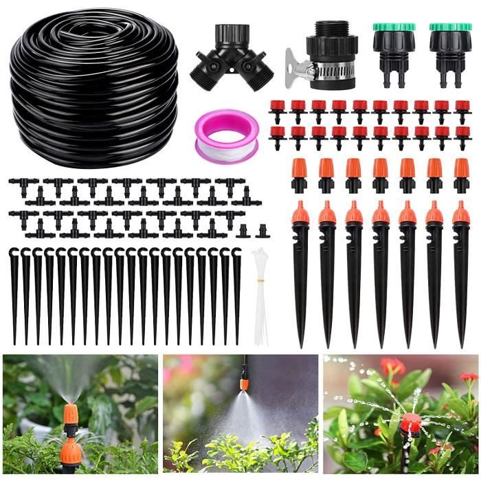 Kit Irrigation Goutte à Goutte 40m+10m - 299 Pièces Automatique Pour Jardin, Potager | Économise 70% D'Eau