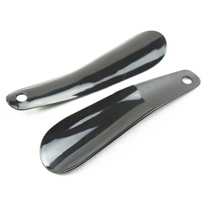 Nihlsfen Cornes de Chaussure Professionnel Noir Plastick Corne de Chaussure Forme de cuill/ère Chausse-Pied soul/ève-Chaussure Flexible Robuste