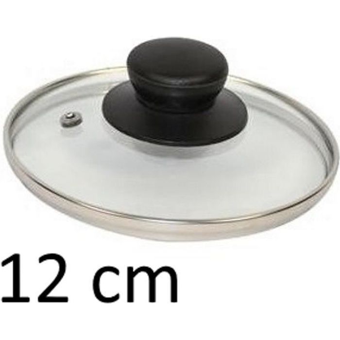 PETIT COUVERCLE DE CASSEROLE 12 CM VERRE INOX USTENSILE CUISINE