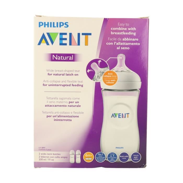 Philips Avent SCF033/17 Biberon Natural 260 ml 0-6 Mois & Avent