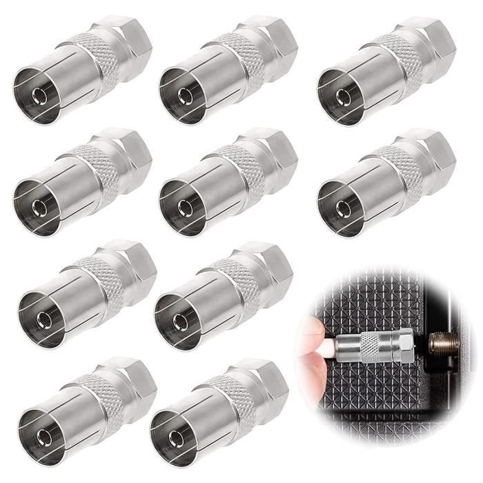 F Mâle À RF Coaxial 10 Pièces Prise Connecteur Antenne Adaptateurs TV F Connecteur Coaxial TV